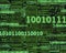 Binary code numbers on circuit board background