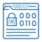binary code protection doodle icon hand drawn illustration