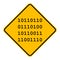 Binary code and road sign