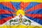 Binary code with Tibet flag, data protection concept