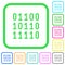 Binary code vivid colored flat icons icons
