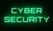 Binary code with the words Cyber security in the center