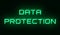 Binary code with the words Data protection in the center