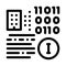 Binary information icon vector outline illustration