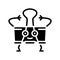 binder clip school character glyph icon vector illustration