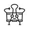 binder clip school character line icon vector illustration