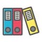 Binders colorful line icon, business and folder