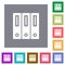 Binders solid square flat icons