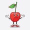 Bing Cherry cartoon mascot character in comical grinning expression