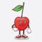 Bing Cherry cartoon mascot character on a waiting gesture