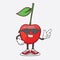 Bing Cherry cartoon mascot character wearing black glasses