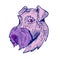 Bingley Terrier Head Etching Color