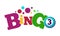 Bingo game colorful poster with ball with number