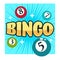 Bingo game gambling club isolated icon balls with numbers