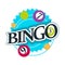 Bingo isolated icon with lettering casino gambling club