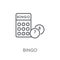 Bingo linear icon. Modern outline Bingo logo concept on white ba