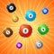 Bingo lottery balls 3d gambling vector background