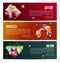 Bingo lottery online lotto game vector web banners templates set