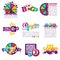 Bingo lotto lottery win vector icons set jackpot wineer numbers