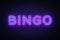 Bingo Neon text Vector. Lottery neon sign, design template, modern trend design, night neon signboard, night bright