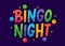 BINGO NIGHT logo with lottery balls and stars. Bingo game. Vector illustration lucky quote. Fortune text
