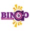 Bingo promotional emblem witn numbered ball and sample text