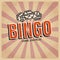 Bingo retro poster, comic, dice. Vector illustration vintage
