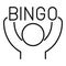 Bingo win icon outline vector. Lottery game