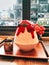 Bingsu strawberry Korean dessert style