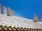 Binibequer Vell in Menorca White roof chimney Sant Lluis