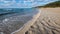 Binigaus beach, abandoned paradise beaches in Menorca, a Spanish Mediterranean island, after the covid 19 coronavirus crisis