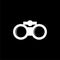 Binocular field glasses flat icon or logo on dark background