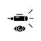 Binoculars black icon, concept illustration, vector flat symbol, glyph sign.