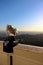 Binoculars on the building of the Griffith Observatory. View of the city of Los Ages. Mount Hollywood in Los Angeles, Griffith Par