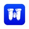 Binoculars explorer icon blue vector