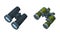 Binoculars or Field Glasses as Two Refracting Telescopes for Viewing Distant Object Vector Set