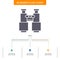 binoculars, find, search, explore, camping Business Flow Chart Design with 3 Steps. Glyph Icon For Presentation Background