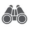 Binoculars glyph icon, optical and zoom, surveillance sign, vector graphics, a solid pattern on a white background.