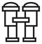 Binoculars icon. Field glasses. Optical device in linear style