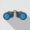 Binoculars icon in flat style on a transparent background