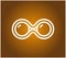 Binoculars icon. Stylized linear minimalist binoculars. Mobius loop infinity sign. Number eight