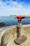 Binoculars and lighthouse of Biarritz during a sunny day, France