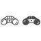 Binoculars line and solid icon, equipment for golfing concept, Binocular field glasses sign on white background