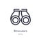 binoculars outline icon. isolated line vector illustration from army collection. editable thin stroke binoculars icon on white