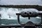 Binoculars pointing at Niagara falls