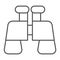 Binoculars thin line icon. Find or search equipment, optical binocular symbol, outline style pictogram on white
