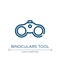 Binoculars tool icon. Linear vector illustration from cursors and pointers collection. Outline binoculars tool icon vector. Thin