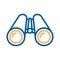 Binoculars vector thin line icon. Exploration, search, look for, search tool, military, science, biology and