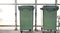 Bins or garbages with green color in japan