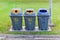 Bins in public park, for different garbage